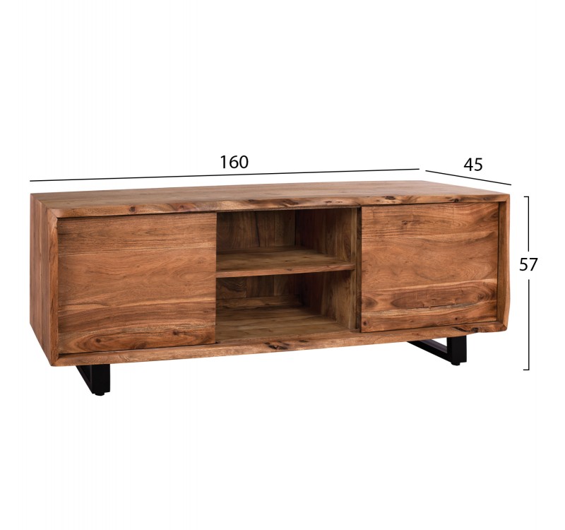 ΕΠΙΠΛΟ TV HM8185.11 NICOLE ΑΠΟ ΜΑΣΙΦ ΞΥΛΟ ΑΚΑΚΙΑΣ ΦΥΣΙΚΟ 160x45x57Υεκ.