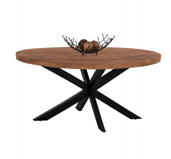 ΤΡΑΠΕΖΙ LEVINHO HM8482.11 OVAL 6εκ.ΠΑΧΟΣ ΜΑΣΙΦ ΞΥΛΟ MANGO 160x90x77Υ εκ.