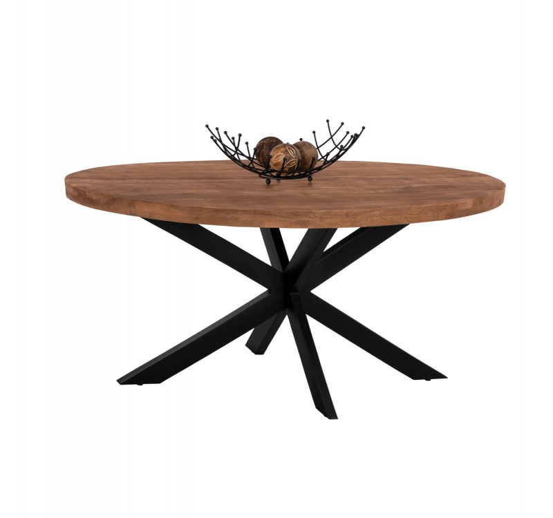 ΤΡΑΠΕΖΙ LEVINHO HM8482.11 OVAL 6εκ.ΠΑΧΟΣ ΜΑΣΙΦ ΞΥΛΟ MANGO 160x90x77Υ εκ.