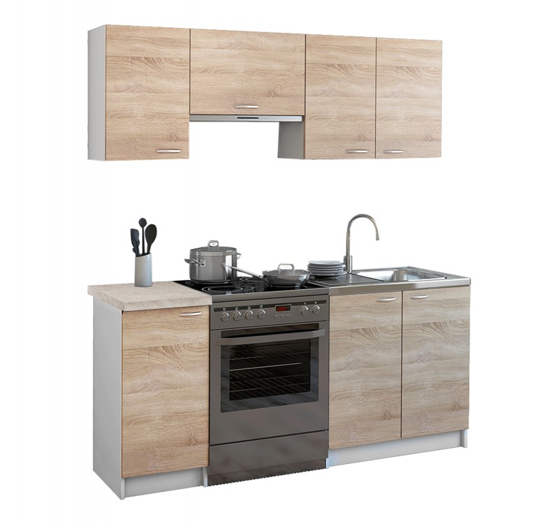 ΣΥΝΘΕΣΗ ΚΟΥΖΙΝΑΣ MAURICE ΜΕΛΑΜΙΝΗ SONAMA-ΛΕΥΚΟ HM2441 180x29,2-46εκ.