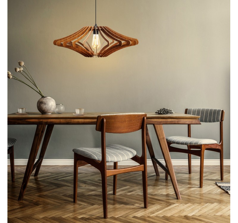 ΦΩΤΙΣΤΙΚΟ ΟΡΟΦΗΣ ΞΥΛΙΝΟ ΚΡΕΜΑΣΤΟ ΚΑΡΥΔΙ HM7351.01 Φ47x55Υ εκ.