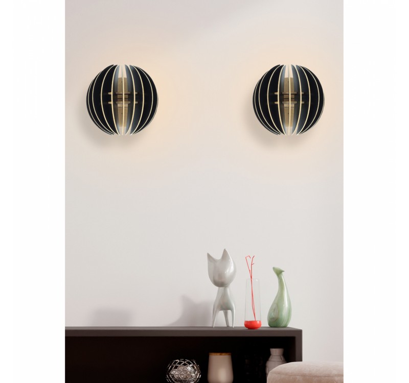 ΣΕΤ ΑΠΛΙΚΕΣ ΤΟΙΧΟΥ 2ΤΜΧ ΞΥΛΙΝΕΣ ΑΠΟ MDF ΜΑΥΡΟ HM7381.03 19,5x16,5x19,5Υ εκ.