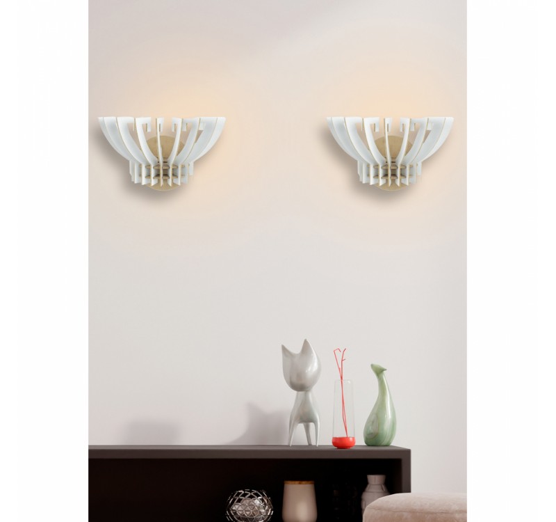 ΣΕΤ ΑΠΛΙΚΕΣ ΤΟΙΧΟΥ 2ΤΜΧ ΞΥΛΙΝΕΣ ΑΠΟ MDF ΛΕΥΚΟ HM7382.01 32x22x19Υ εκ.