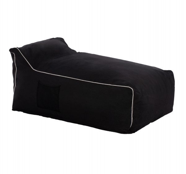 ΠΟΥΦ ZAFER HM5772.12 ΜΕ TEXTILINE ΜΑΥΡΟ ΚΑΙ ΛΕΥΚΟ ΡΕΛΙ 88x128x40-60Υ εκ.