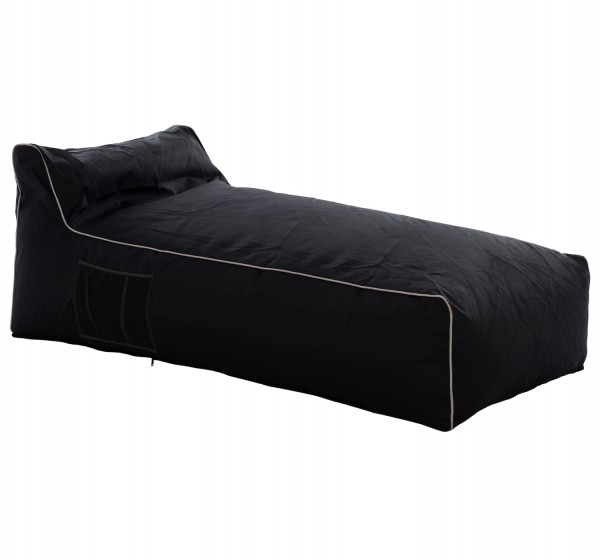 ΠΟΥΦ ΞΑΠΛΩΣΤΡΑ WADELIN HM5774.12 ΜΕ TEXTILINE ΜΑΥΡΟ ΚΑΙ ΛΕΥΚΟ ΡΕΛΙ 190x80x40-60Υ εκ.