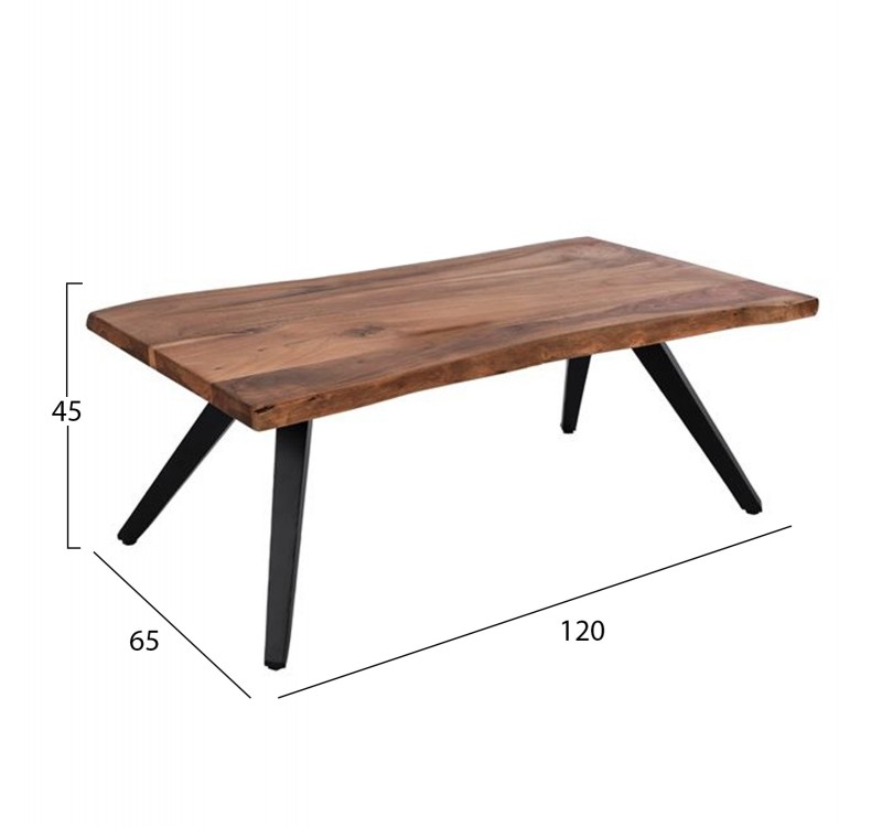 ΤΡΑΠΕΖΙ ΣΑΛΟΝΙΟΥ JOSINA ΜΑΣΙΦ ΞΥΛΟ ΑΚΑΚΙΑΣ 120x65x46Yεκ. HM8365.11