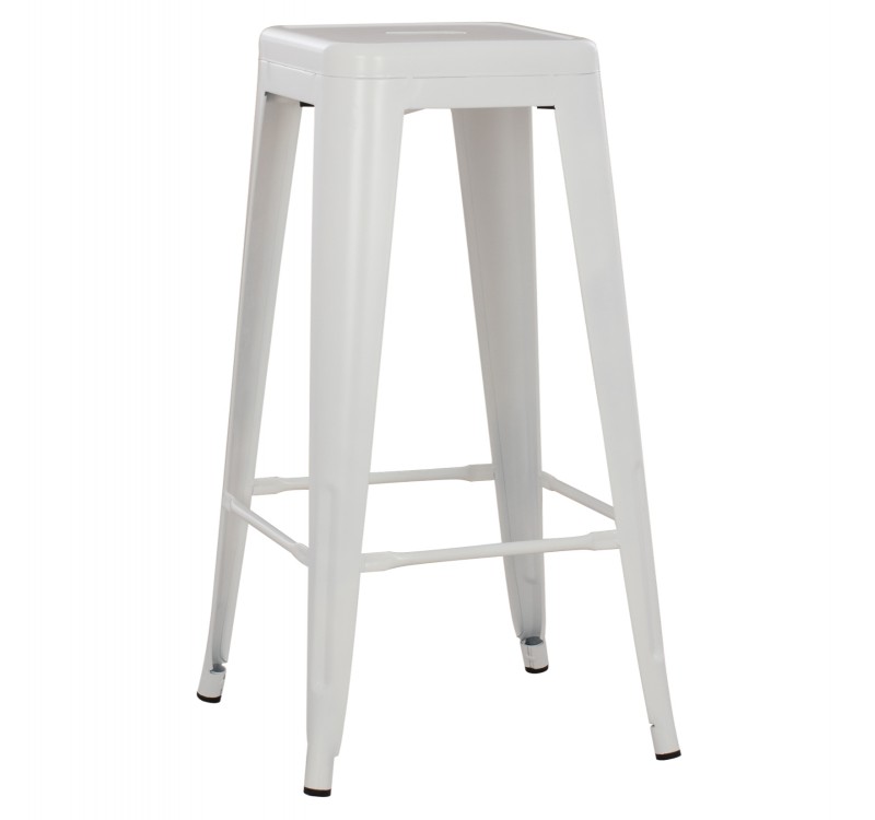 ΣΚΑΜΠΟ BAR ΜΕΤΑΛΛΙΚΟ MELITA ΣΕ ΛΕΥΚΟ ΜΑΤ HM8642.21 43x43x78 εκ.