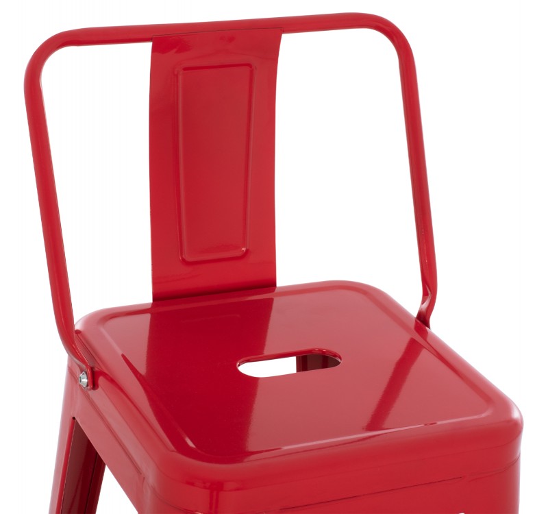 ΣΚΑΜΠΟ BAR ΜΕΤΑΛΛΙΚΟ MELITA ME ΠΛΑΤΗ ΚΟΚΚΙΝΟ HM8643.04 43Χ43Χ100εκ.