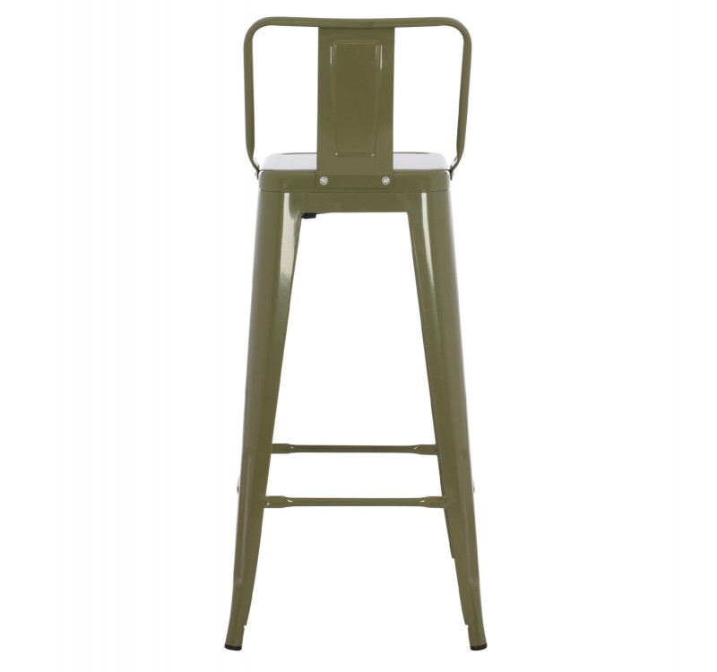 ΣΚΑΜΠΟ BAR ΜΕΤΑΛΛΙΚΟ MELITA ME ΠΛΑΤΗ ΣΕ DARK OLIVE GREEN HM8643.03 43Χ43Χ100εκ.