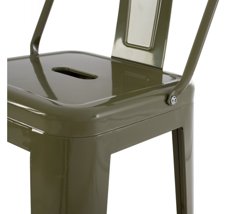 ΣΚΑΜΠΟ BAR ΜΕΤΑΛΛΙΚΟ MELITA ME ΠΛΑΤΗ ΣΕ DARK OLIVE GREEN HM8643.03 43Χ43Χ100εκ.