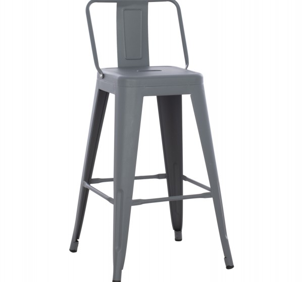 ΣΚΑΜΠΟ ΜΕΣΑΙΟΥ ΥΨΟΥΣ ΜΕΤΑΛΛΙΚΟ MELITA ΣΕ ΓΚΡΙ HM8574.10 42x42x98 cm.