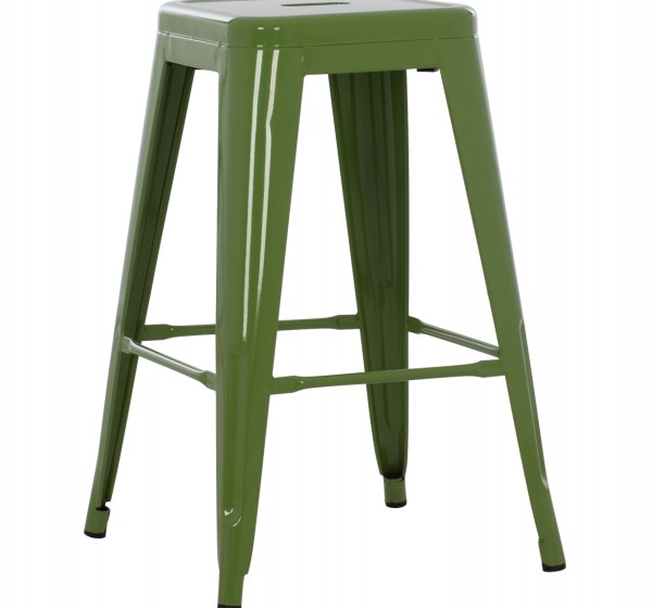 ΣΚΑΜΠΟ ΜΕΣΑΙΟΥ ΥΨΟΥΣ ΜΕΤΑΛΛΙΚΟ HM8573.13 MELITA ΣΕ LIGHT OLIVE GREEN 43x43x67Yεκ.