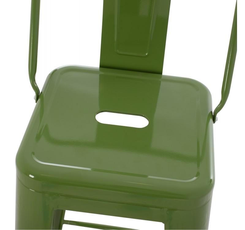 ΣΚΑΜΠΟ BAR ΜΕΤΑΛΛΙΚΟ MELITA ME ΠΛΑΤΗ ΣΕ LIGHT OLIVE GREEN HM8643.13 43Χ43Χ100Yεκ.