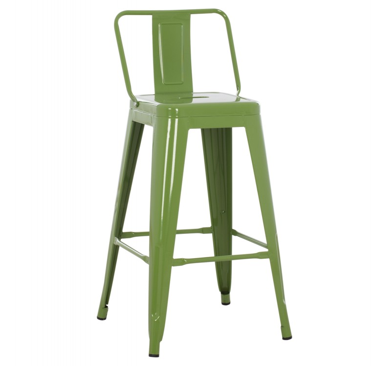 ΣΚΑΜΠΟ ΜΕΣΑΙΟΥ ΥΨΟΥΣ ΜΕΤΑΛΛΙΚΟ MELITA ΣΕ LIGHT OLIVE GREEN HM8574.13 42x42x98 εκ.