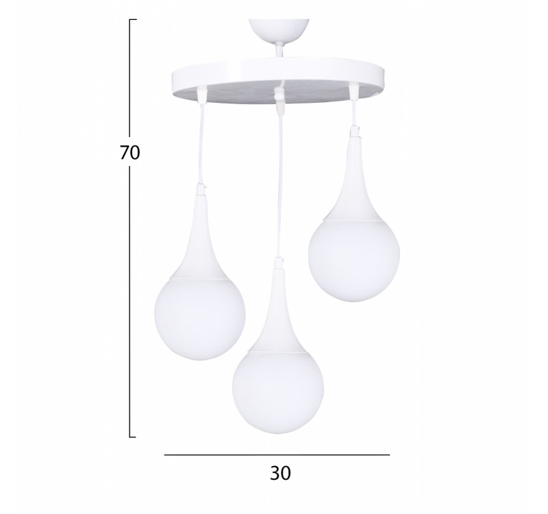 ΦΩΤΙΣΤΙΚΟ ΟΡΟΦΗΣ 3ΦΩΤΟ ΛΕΥΚΟ HM7516.03 30x75 εκ.
