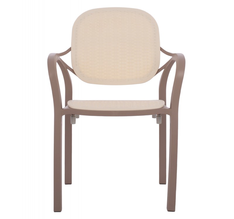 ΠΟΛΥΘΡΟΝΑ ΠΟΛΥΠΡΟΠΥΛΕΝΙΟΥ KHEM HM5820.02 ΣΕ ΑΠΟΧΡΩΣΗ ΚΑΠΟΥΤΣΙΝΟ & ΜΠΕΖ 57x57x83Y εκ.