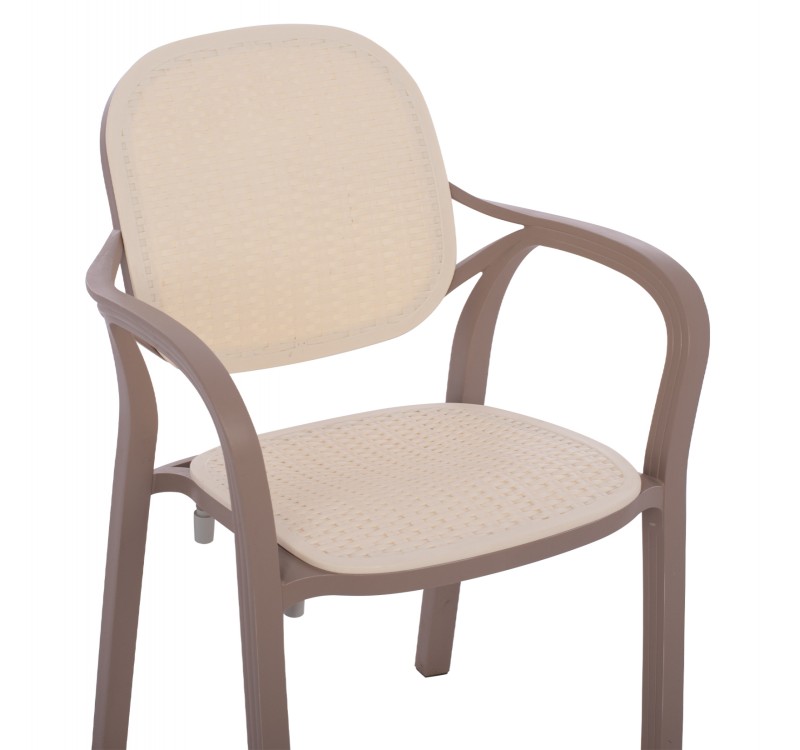 ΠΟΛΥΘΡΟΝΑ ΠΟΛΥΠΡΟΠΥΛΕΝΙΟΥ KHEM HM5820.02 ΣΕ ΑΠΟΧΡΩΣΗ ΚΑΠΟΥΤΣΙΝΟ & ΜΠΕΖ 57x57x83Y εκ.