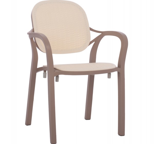 ΠΟΛΥΘΡΟΝΑ ΠΟΛΥΠΡΟΠΥΛΕΝΙΟΥ KHEM HM5820.02 ΣΕ ΑΠΟΧΡΩΣΗ ΚΑΠΟΥΤΣΙΝΟ & ΜΠΕΖ 57x57x83Y εκ.