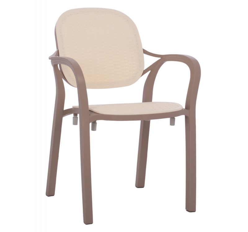 ΠΟΛΥΘΡΟΝΑ ΠΟΛΥΠΡΟΠΥΛΕΝΙΟΥ KHEM HM5820.02 ΣΕ ΑΠΟΧΡΩΣΗ ΚΑΠΟΥΤΣΙΝΟ & ΜΠΕΖ 57x57x83Y εκ.