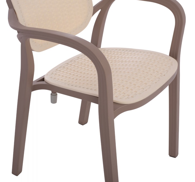 ΠΟΛΥΘΡΟΝΑ ΠΟΛΥΠΡΟΠΥΛΕΝΙΟΥ KHEM HM5820.02 ΣΕ ΑΠΟΧΡΩΣΗ ΚΑΠΟΥΤΣΙΝΟ & ΜΠΕΖ 57x57x83Y εκ.