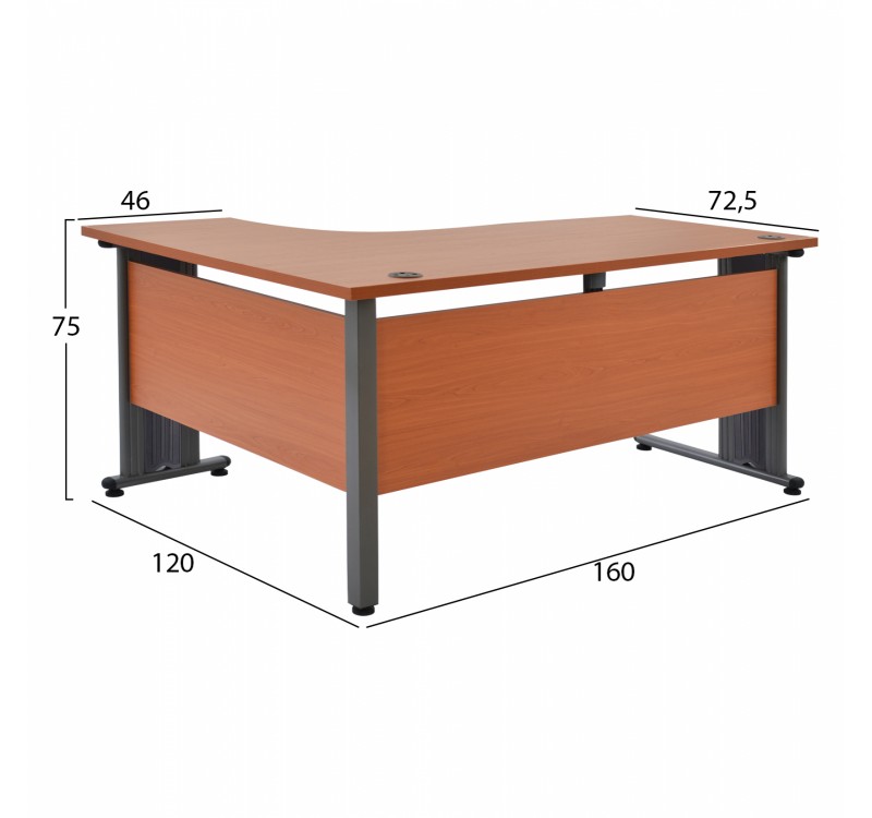 ΓΡΑΦΕΙΟ ΕΠΑΓΓΕΛΜΑΤΙΚΟ VALDEN HM2043.03R ΚΕΡΑΣΙ ΔΕΞΙΑ ΓΩΝΙΑ 160X120X75