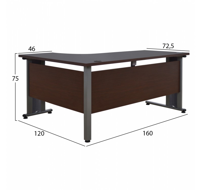 ΓΡΑΦΕΙΟ ΕΠΑΓΓΕΛΜΑΤΙΚΟ VALDEN HM2043.02R WENGE ΜΕ ΔΕΞΙΑ ΓΩΝΙΑ 160X120X75