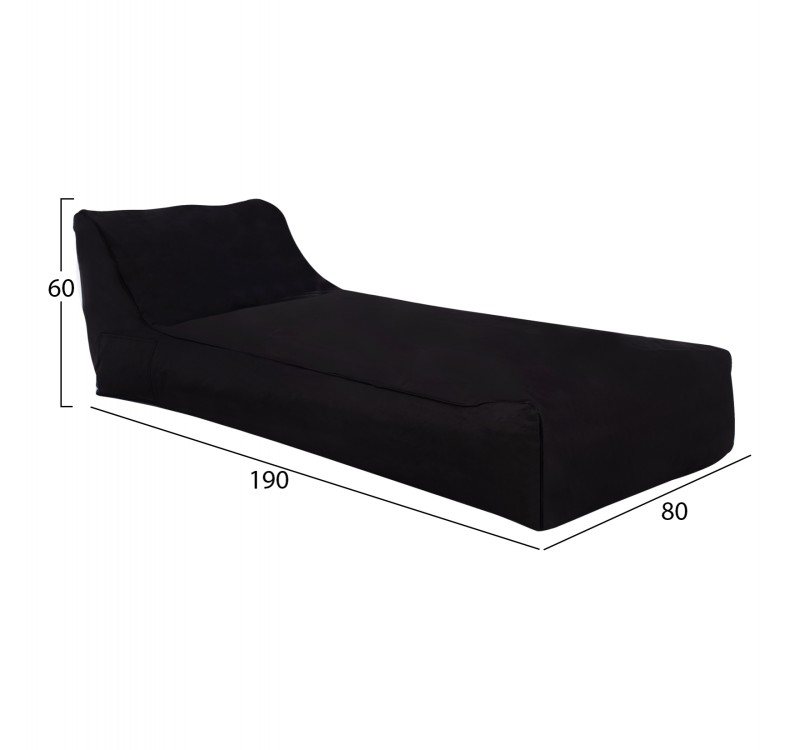 ΠΟΥΦ TANEA HM5807.04 ΜΑΥΡΟ ΜΕ UV PROTECTION 190x80x60Υ εκ.