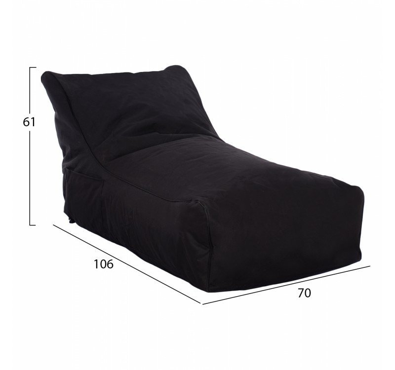 ΠΟΥΦ BLOOM ΑΔΙΑΒΡΟΧΟ HM5111.14 ΜΑΥΡΟ ΜΕ UV PROTECTION  106x70x61Υ εκ.