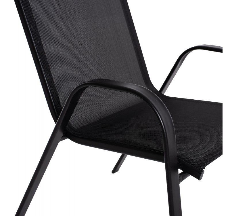 ΠΟΛΥΘΡΟΝΑ ΕΞ.ΧΩΡΟΥ LEON HM5000.03 ΜΕΤΑΛΛΙΚΗ ΜΑΥΡΟ ΜΕ TEXTILENE ΜΑΥΡΟ 55x77x95Υεκ