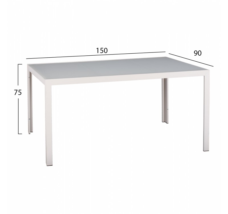 ΣΕΤ ΤΡΑΠΕΖΑΡΙΑΣ 5ΤΜΧ ΤΡΑΠ. 150Χ90 & ΠΟΛ/ΝΕΣ ΑΛΟΥΜΙΝΙΟΥ ΜΕ POLYWOOD ΛΕΥΚΕΣ HM11706.01