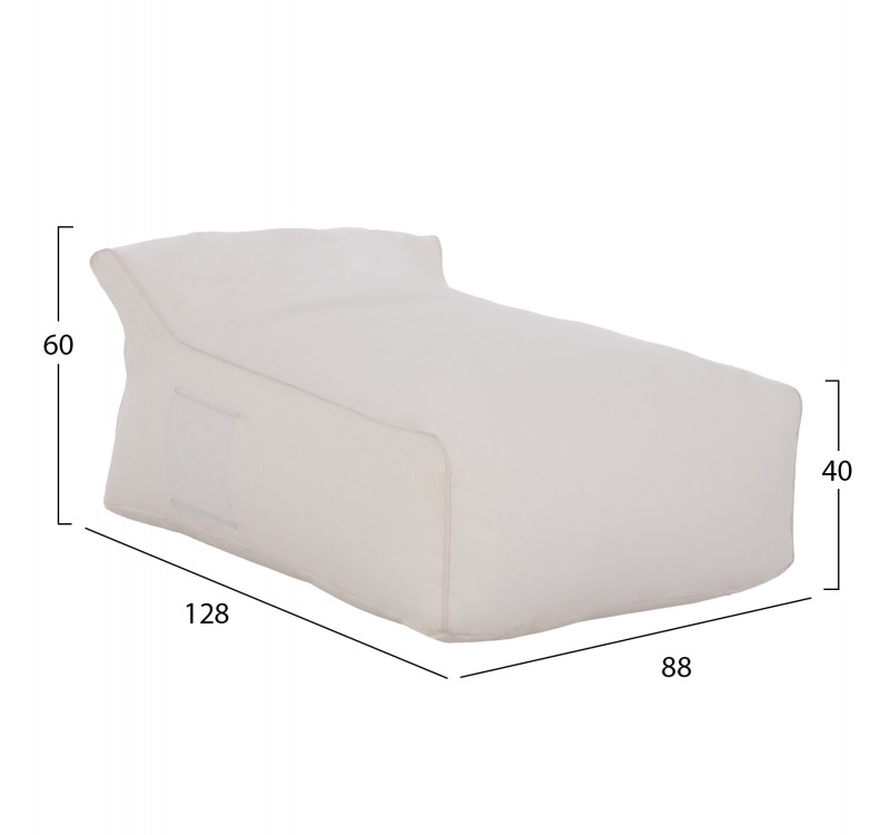 ΠΟΥΦ ZAFER HM5772.11 ΜΕ TEXTILENE 600gr/m2 2X1 ΛΕΥΚΟ 88x128x60Υεκ