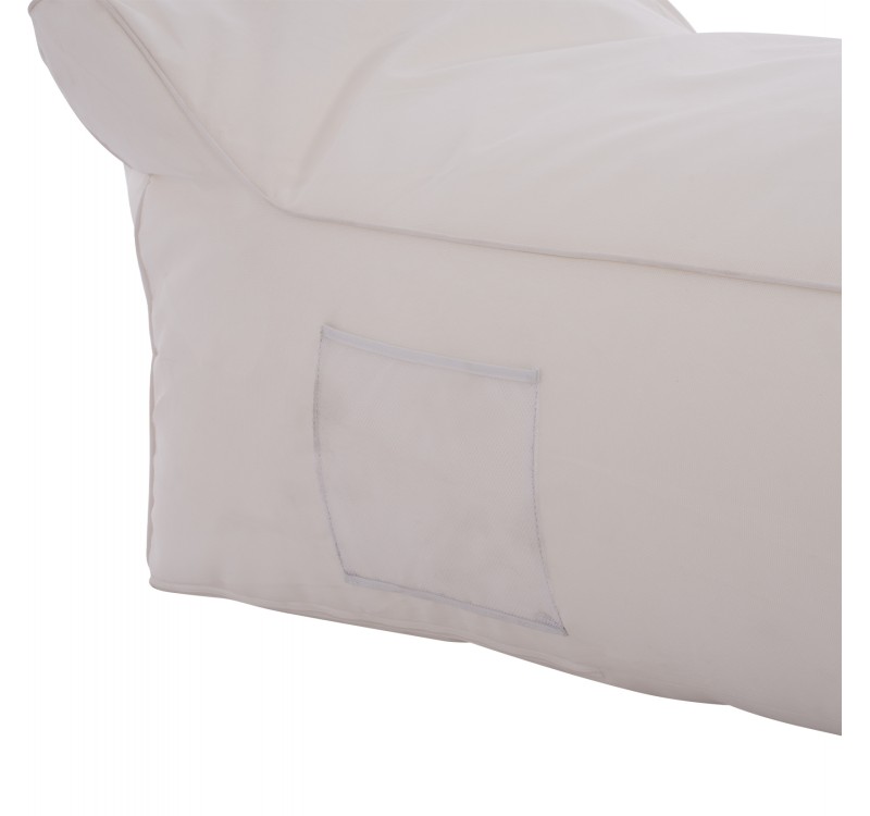 ΠΟΥΦ ΞΑΠΛΩΣΤΡΑ WADELIN HM5774.11 ΜΕ TEXTILINE ΛΕΥΚΟ 190x80x40-60Υ εκ.