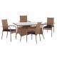 ΣΕΤ ΤΡΑΠΕΖΑΡΙΑΣ 5ΤΜΧ ΤΡΑΠ. 150Χ90 & ΠΟΛΥΘΡΟΝΕΣ WICKER RATTAN ΜΠΕΖ ΚΑΦΕ HM11713.02