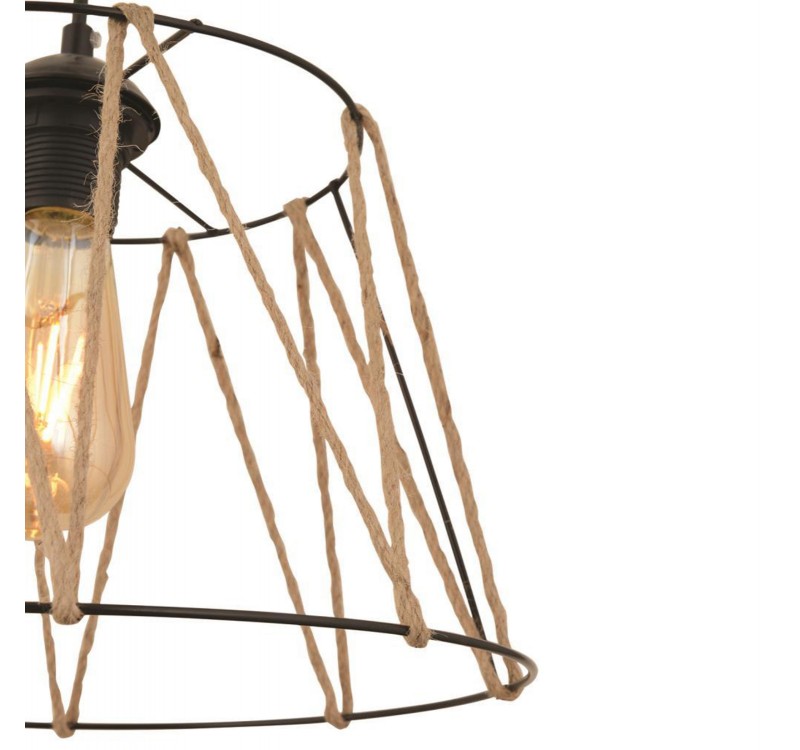 ΦΩΤΙΣΤΙΚΟ ΟΡΟΦΗΣ ΜΕΤΑΛΛΙΚΟ ΜΑΥΡΟ ΜΕ ΣΧΟΙΝΙ ΜΠΕΖ HM7566.01 Φ30x81Υ εκ.