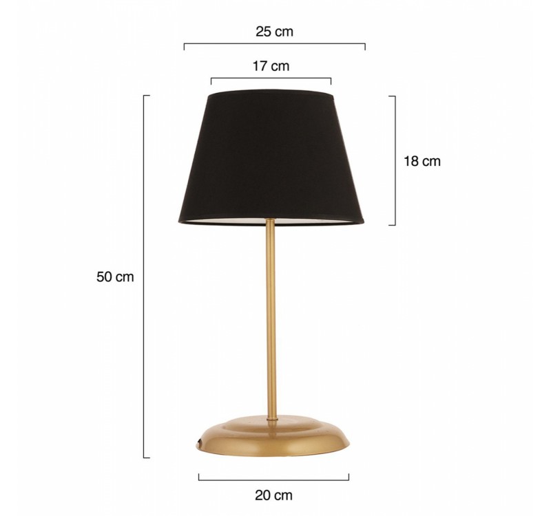 ΦΩΤΙΣΤΙΚΟ ΕΠΙΤΡΑΠΕΖΙΟ ΜΕΤΑΛΛΙΚΟ ΧΡΥΣΟ ΜΕ ΜΑΥΡΟ ΚΑΠΕΛΟ HM7569.02 25x50Υ εκ.