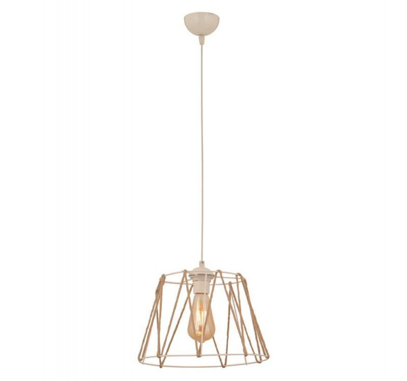 ΦΩΤΙΣΤΙΚΟ ΟΡΟΦΗΣ ΜΕΤΑΛΛΙΚΟ ΛΕΥΚΟ ΜΕ ΣΧΟΙΝΙ ΜΠΕΖ HM7566.03 Φ30x81Υ εκ.