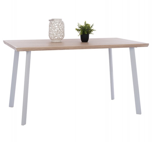 ΤΡΑΠΕΖΙ ΤΡΑΠΕΖΑΡΙΑΣ OFIRA 140X80 SONAMA ΜΕ ΛΕΥΚΑ ΠΟΔΙΑ HM8374.02