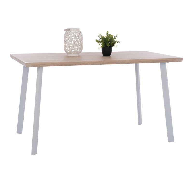 ΤΡΑΠΕΖΙ ΤΡΑΠΕΖΑΡΙΑΣ OFIRA 140X80 SONAMA ΜΕ ΛΕΥΚΑ ΠΟΔΙΑ HM8374.02