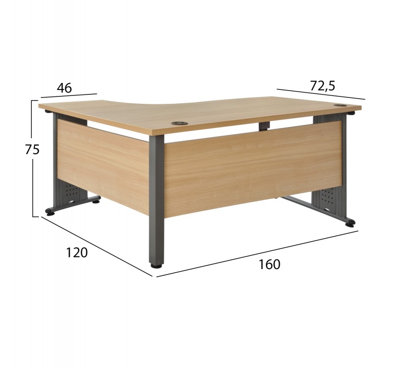 ΓΡΑΦΕΙΟ ΕΠΑΓΓΕΛΜΑΤΙΚΟ VALDEN HM2043.01R ΟΞΙΑ ΜΕ ΔΕΞΙΑ ΓΩΝΙΑ 160X120X75