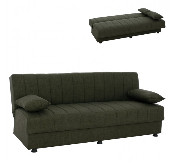 ΚΑΝΑΠΕΣ ΚΡΕΒΑΤΙ ANDRI ΤΡΙΘΕΣΙΟΣ DARK OLIVE HM3239.05 180x72x77 εκ.
