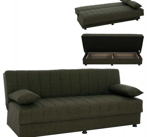 ΚΑΝΑΠΕΣ ΚΡΕΒΑΤΙ ANDRI ΤΡΙΘΕΣΙΟΣ DARK OLIVE HM3239.05 180x72x77 εκ.