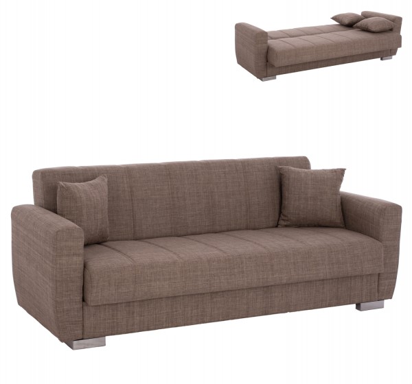 ΚΑΝΑΠΕΣ ΚΡΕΒΑΤΙ POLYA ΤΡΙΘΕΣΙΟΣ ΚΑΦΕ HM3240.02 215x80x77 εκ.