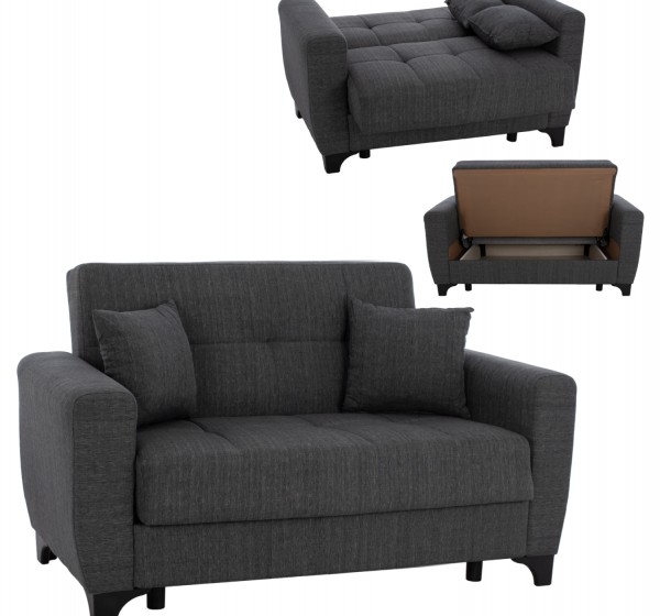 ΚΑΝΑΠΕΣ ΚΡΕΒΑΤΙ HEMA ΔΙΘΕΣΙΟΣ  ΨΗΛΗ ΠΛΑΤΗ ΓΚΡΙ HM3243.03 160x84x88 εκ.