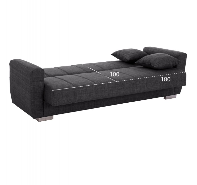 ΚΑΝΑΠΕΣ ΚΡΕΒΑΤΙ POLYA ΤΡΙΘΕΣΙΟΣ HM3240.03 ΓΚΡΙ 215x85x76Υ εκ.