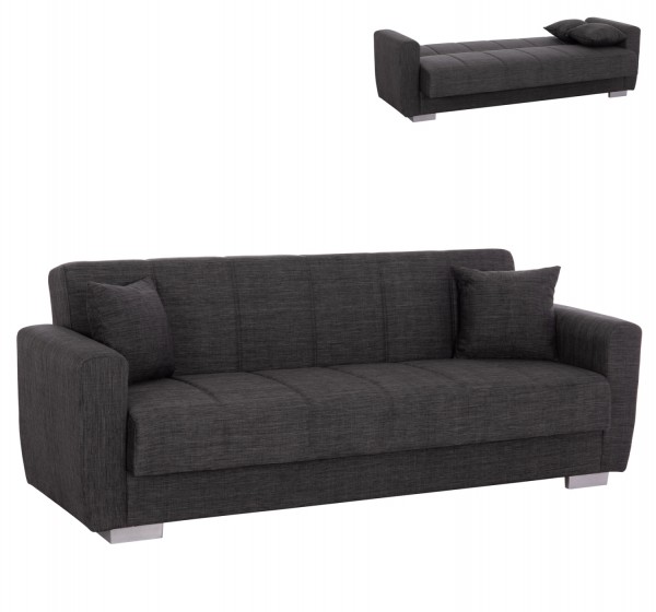 ΚΑΝΑΠΕΣ ΚΡΕΒΑΤΙ POLYA ΤΡΙΘΕΣΙΟΣ HM3240.03 ΓΚΡΙ 215x85x76Υ εκ.