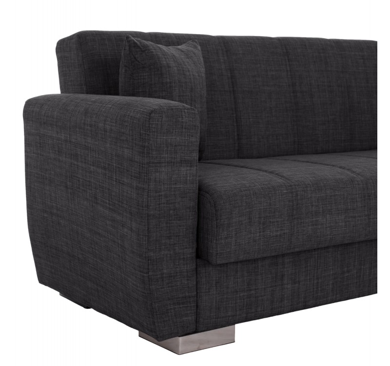 ΚΑΝΑΠΕΣ ΚΡΕΒΑΤΙ POLYA ΤΡΙΘΕΣΙΟΣ HM3240.03 ΓΚΡΙ 215x85x76Υ εκ.