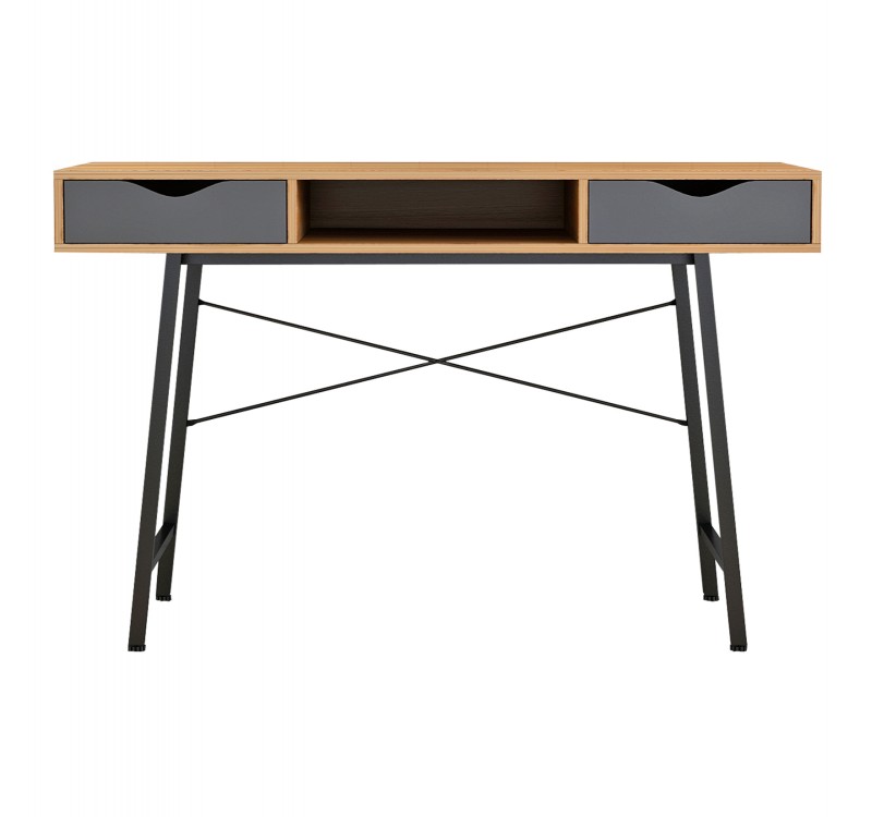 ΓΡΑΦΕΙΟ ΚΑΡΥΔΙ-ΓΚΡΙ ΜΕ ΜΑΥΡΟ ΜΑΤ ΣΚΕΛΕΤΟ HM2128.03 120x48x76,5Υ εκ.