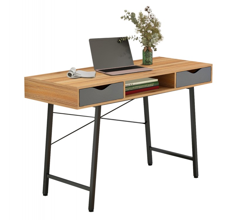 ΓΡΑΦΕΙΟ ΚΑΡΥΔΙ-ΓΚΡΙ ΜΕ ΜΑΥΡΟ ΜΑΤ ΣΚΕΛΕΤΟ HM2128.03 120x48x76,5Υ εκ.