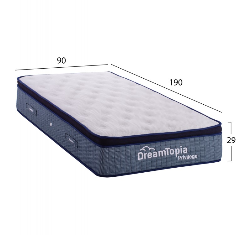 ΣΤΡΩΜΑ DREAMTOPIA, σειρά PRIVILEGE HM660.90 POCKET SPRING ΜΕ ΑΝΩΣΤΡΩΜΑ 90X190x29Υεκ.