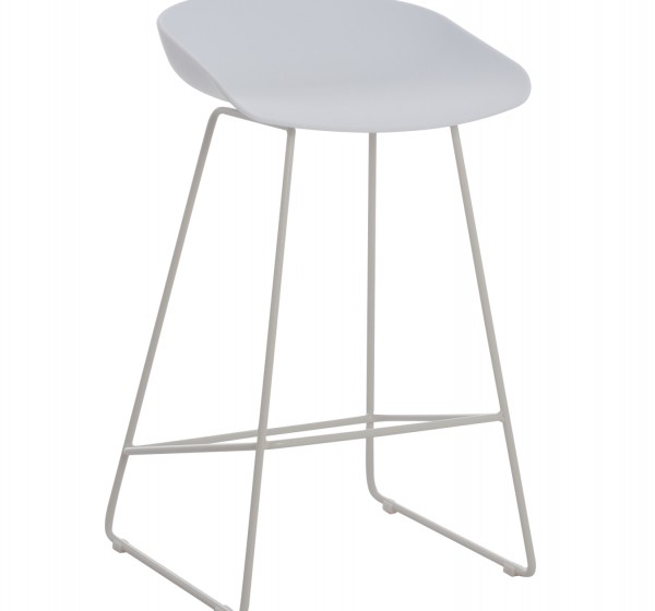 ΣΚΑΜΠΟ ΜΠΑΡ NAILA HM9299.01 ΛΕΥΚΟ ΜΕΣΑΙΟΥ ΥΨΟΥΣ 44x44x74Yεκ.